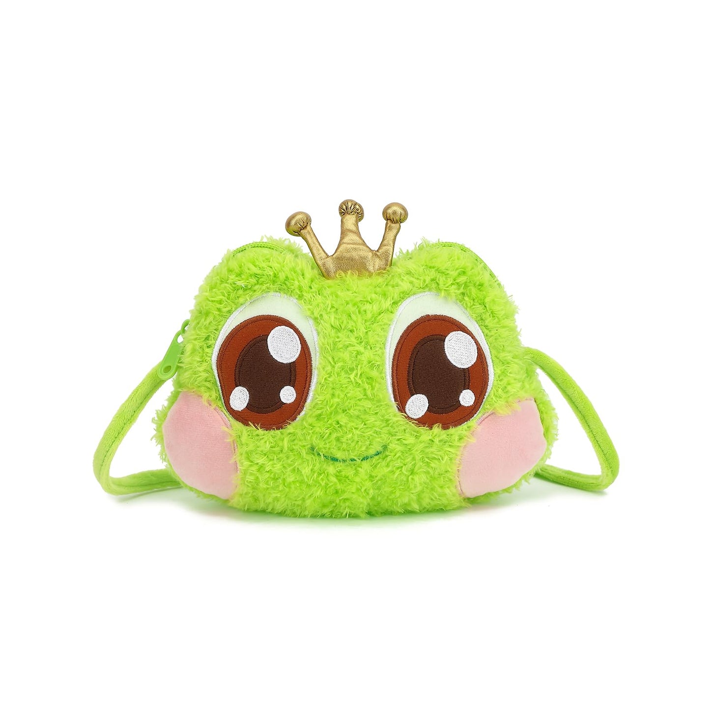 HOTKawaii Frog Purse for Women, Cute Lolita Stuffed Animal Bag Plush Novelty Purse, Soft Fluffy Frog Crossbody Bags