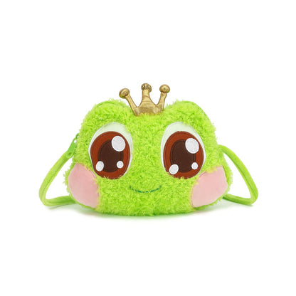 HOTKawaii Frog Purse for Women, Cute Lolita Stuffed Animal Bag Plush Novelty Purse, Soft Fluffy Frog Crossbody Bags