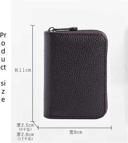 HOTCard Holder Female Degaussing Anti-Theft Brush Certificate Multi-card Holder Male Short Large-capacity Organ Bag Card Holder Handbag. 1pcs (leather-brown)