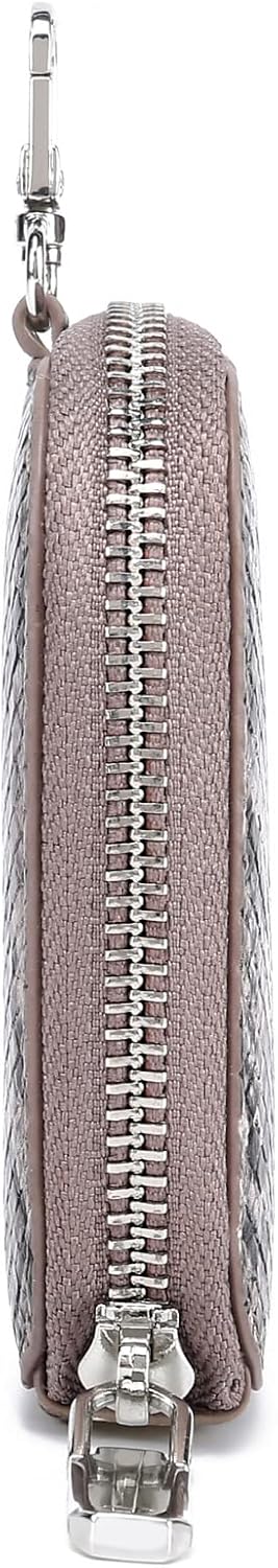 HOTDaisy Rose Rectangle Coin Purse Pouch Change Wallet Holder with clasp - PU Vegan Leather - Grey Snake
