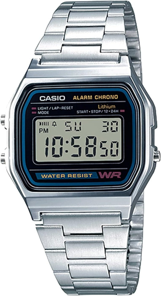 HOTCasio A158WA Series | Unisex Digital Watch | Vintage | WR | 100 SEC Stop Watch | Daily Alarm | Regular Time Keeping: Hour, Minute, Second, PM, Date, Day | Led Light | 7 Yr Battery