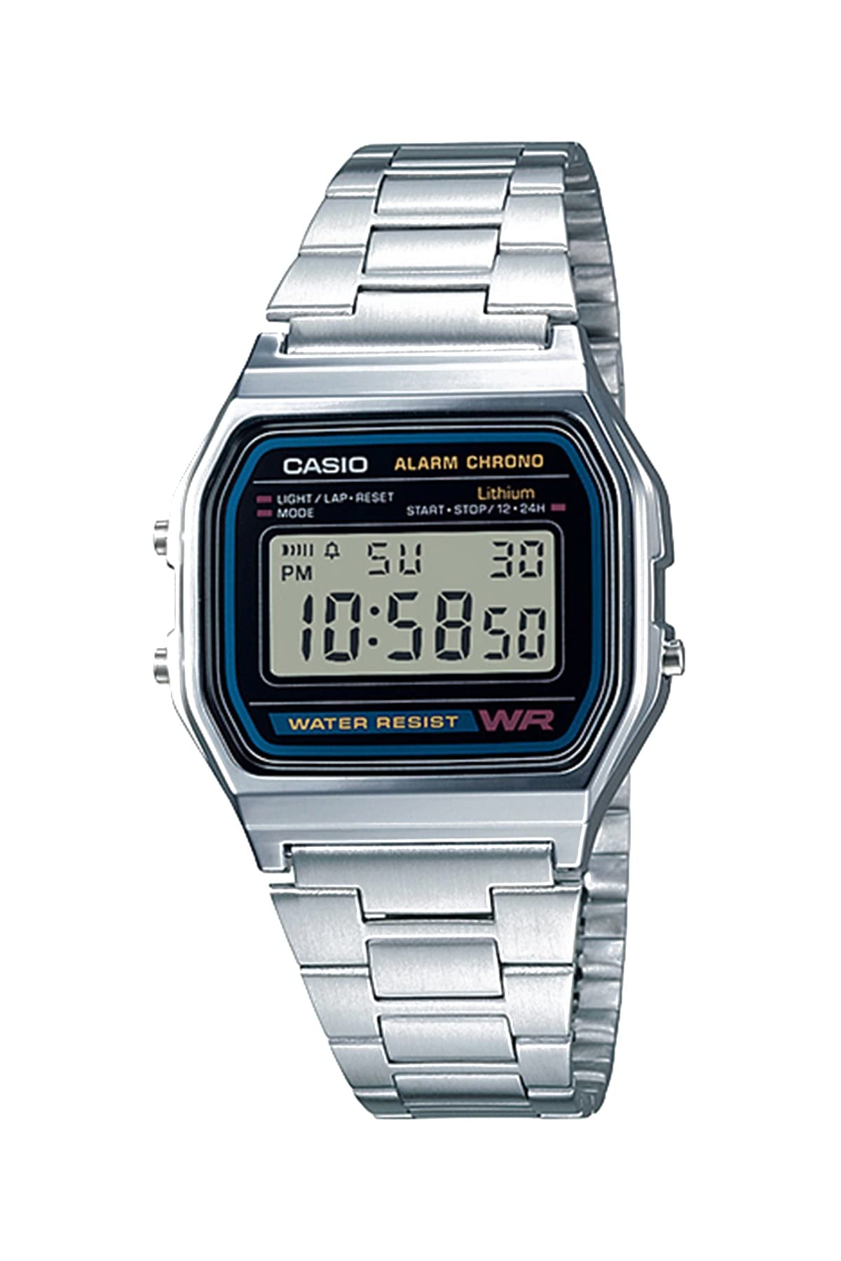 HOTCasio A158WA Series | Unisex Digital Watch | Vintage | WR | 100 SEC Stop Watch | Daily Alarm | Regular Time Keeping: Hour, Minute, Second, PM, Date, Day | Led Light | 7 Yr Battery