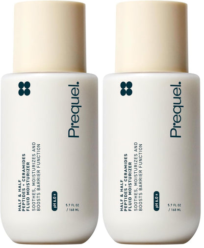 HOTPrequel Skin Half and Half Fluid Moisturizer Face Cream. Lightweight Ceramide Peptide Lotion for All Skin Types, including Dry and Sensitive. Hydrating Facial Cream for Women and Men