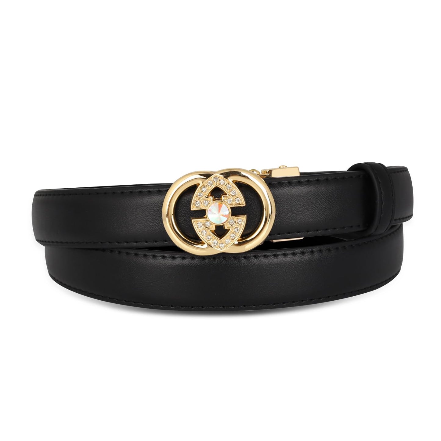 HOTAurolran Women's Leather Belt with Buckle - Ideal for Dresses, Jeans, and Coats