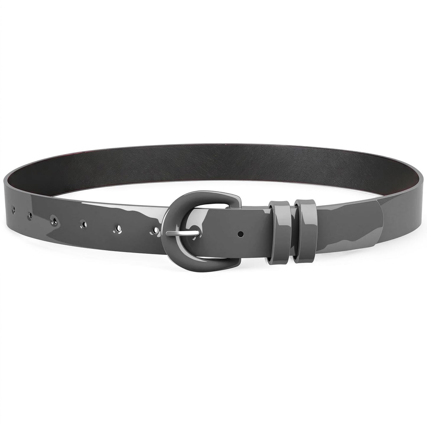 HOTJASGOOD Women Patent Leather Belt for Jeans Pants Vintage 50s Women Belt for Dress