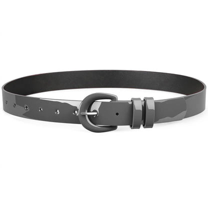 HOTJASGOOD Women Patent Leather Belt for Jeans Pants Vintage 50s Women Belt for Dress