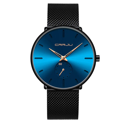 HOTMens Watches Ultra-Thin Minimalist Waterproof - Fashion Wrist Watch for Men Unisex Dress with Stainless Steel Mesh Band
