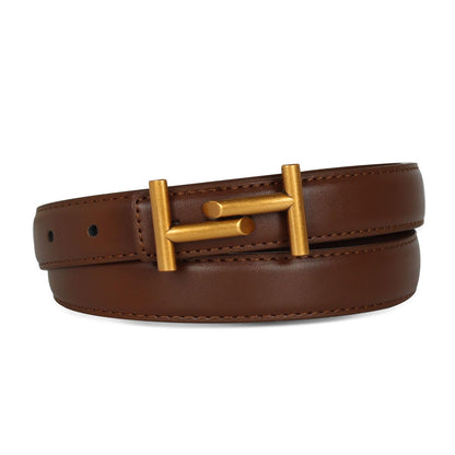 HOTRelang Women's Belts with Gold Buckle, Fashion Waist Band, Elegant Ladies' Belt, Gift for Women