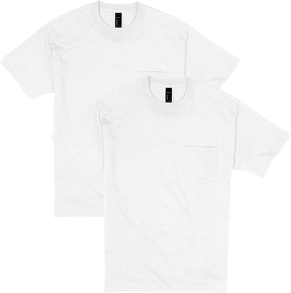 HOTHanes Men's Beefy-t Pocket, Heavyweight Cotton Pocket Tee for Men, Full-Cut T-Shirt, 1 Or 2 Pack