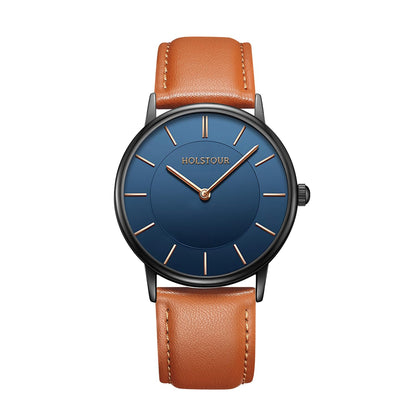 HOTHOLSTOUR Watches for Men Minimalist Business Style Analog Quartz Watch | Leather Strap,Waterproof,Exquisite gifts perfect for men, boyfriends, husbands, and fathers