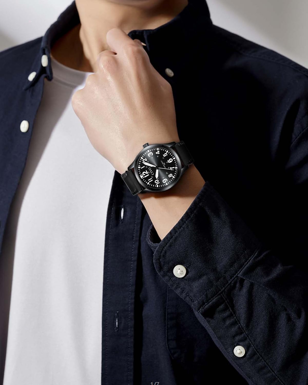 HOTCIVO Military Watch for Men Waterproof: Analog Mens Watches Classic- Field Wrist Watches for Man