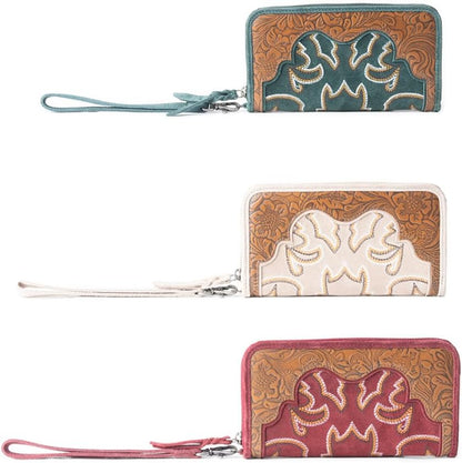 HOTMyra Bag Western Wallet for Women - Leather, Cowprint Hair-On, Long Wallet Purse, Cards, Boho Gifts, Western Accessories