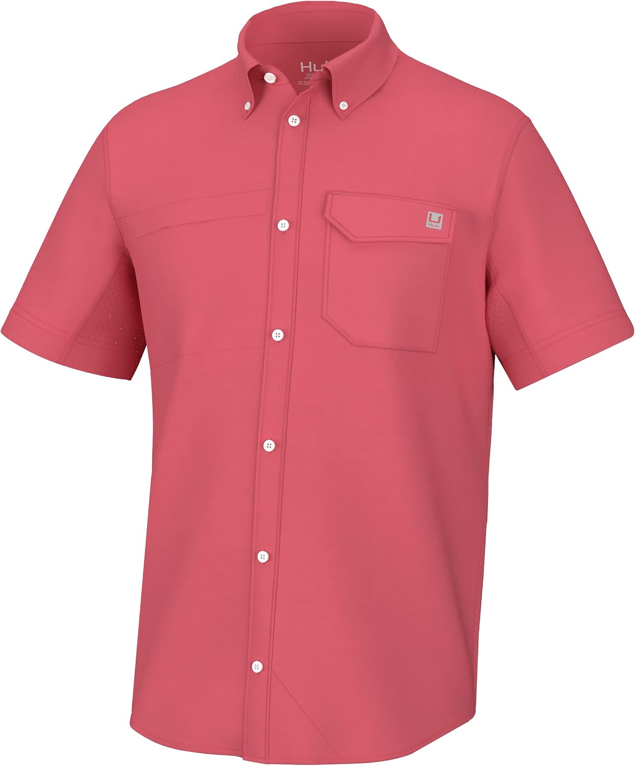 HOTHUK Men's Tide Point Kc Scott Original Artwork Short Sleeve Shirt, Fishing Button Down