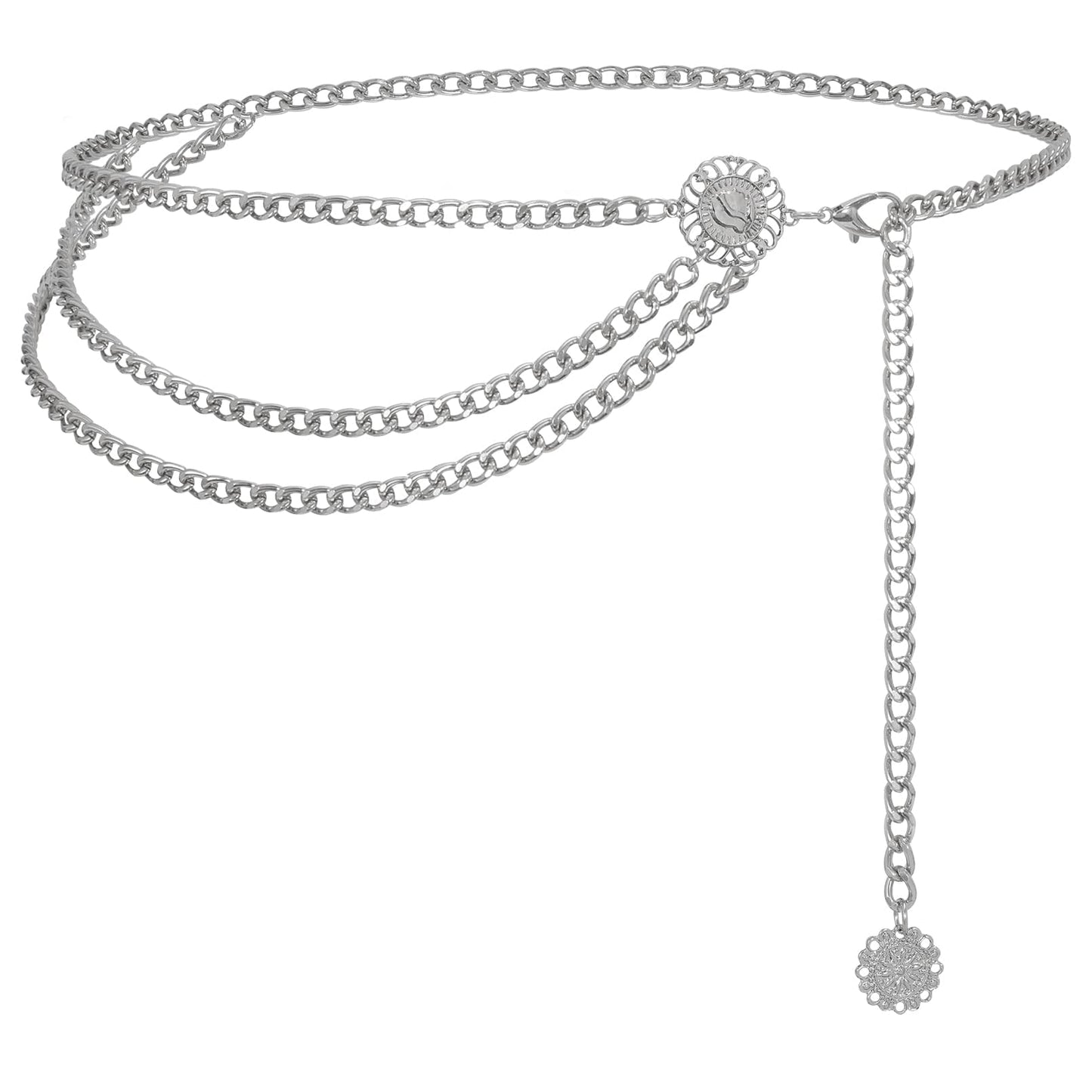 HOTWHIPPY Waist Chain Belt Women Ladies Adjustable Body Waist Link Belts for Jeans Dresses