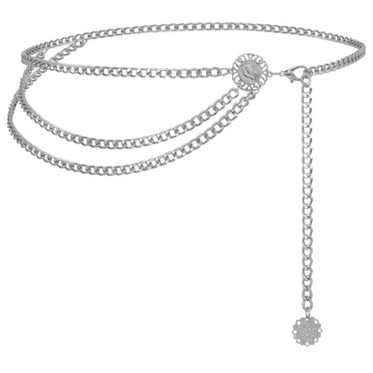 HOTWHIPPY Waist Chain Belt Women Ladies Adjustable Body Waist Link Belts for Jeans Dresses