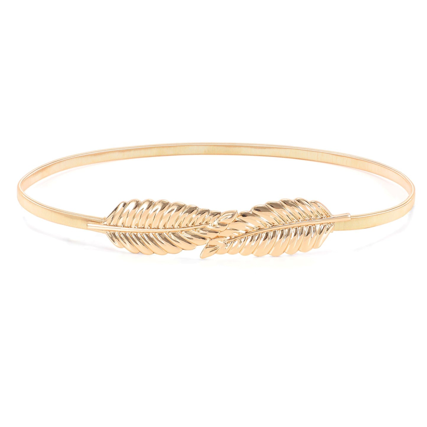 HOTVONMELLI Skinny Metal Cinch Belt for Dress Stretch Thin Waist Belt for Women Gold/Silver