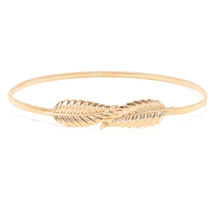 HOTVONMELLI Skinny Metal Cinch Belt for Dress Stretch Thin Waist Belt for Women Gold/Silver
