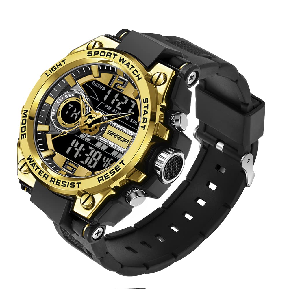HOTKXAITO Men's Watches Sports Outdoor Waterproof Military Watch Date Multi Function Tactics LED Alarm Stopwatch