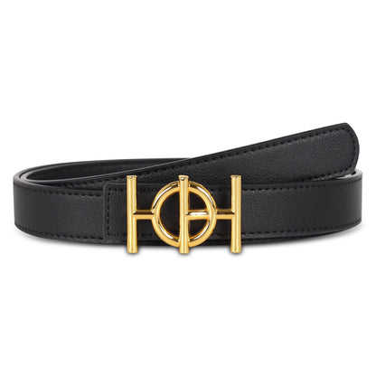 HOTRelang Women's Belts with Gold Buckle, Fashion Waist Band, Elegant Ladies' Belt, Gift for Women