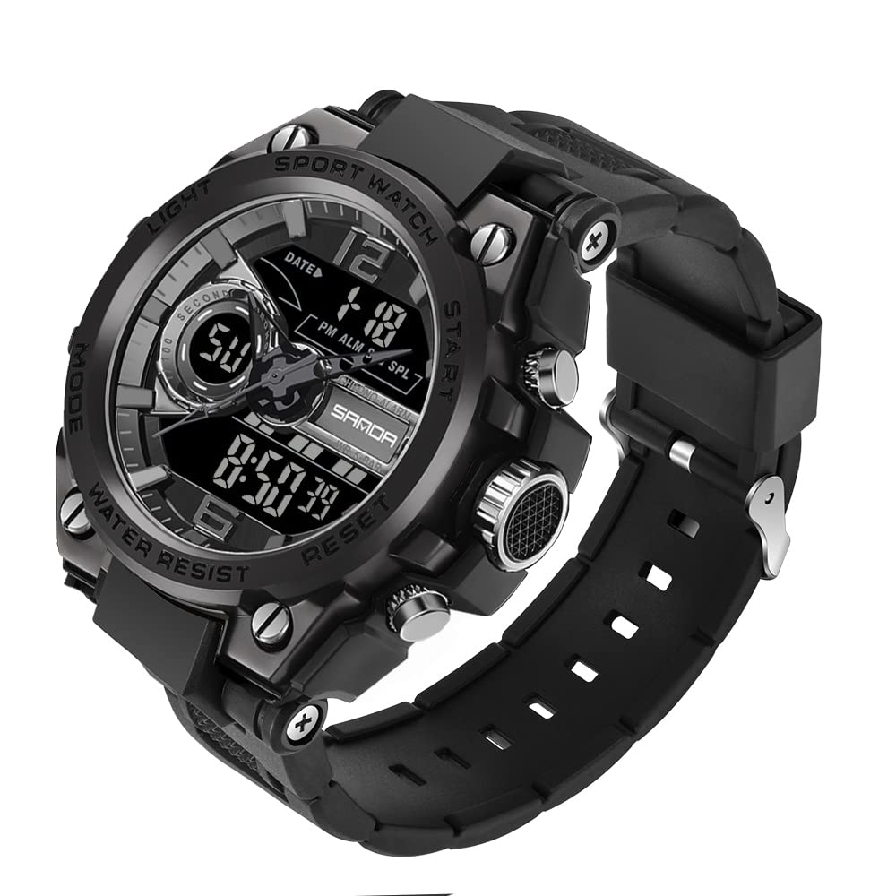 HOTKXAITO Men's Watches Sports Outdoor Waterproof Military Watch Date Multi Function Tactics LED Alarm Stopwatch