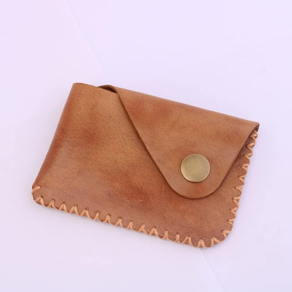 HOTYANTA Handmade Weaving sewing Genuine Leather slim Card Case Wallet Front Pocket Card Organizer