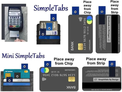 HOTSimpleTabs, Credit Card Tabs, Wallet Organizer, Long Nail Grabber, Arthritis Tool, Card Puller, Personalized Gift Design, Remove and Reuse, 5 Pull Tabs per Set (SimpleTabs, Bumble Bee)