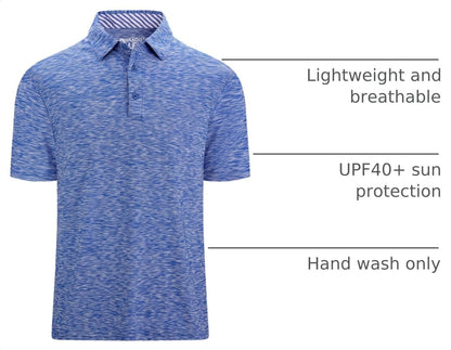 HOTAlex Vando Mens Golf Shirt Moisture Wicking Quick-Dry Short Sleeve Polo | UPF40,Soft & stretch,Sweat resistant,Multi-scene sports & office apparel
