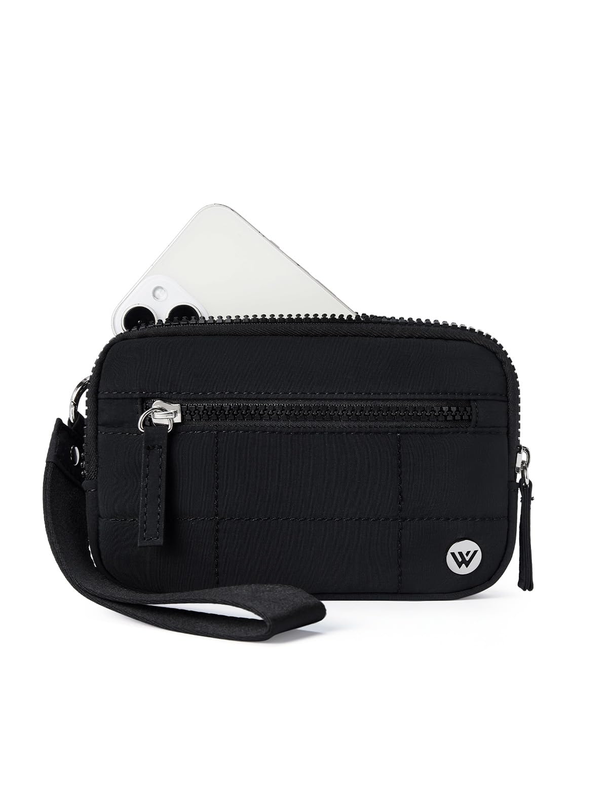 HOTWESTBRONCO Wristlet Wallets for Women – RFID Blocking Quilted Nylon Phone Wallet, Card Holder Purse for Travel & Everyday Use