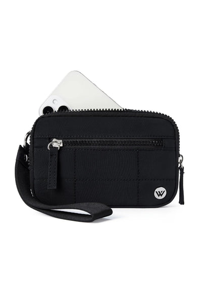 HOTWESTBRONCO Wristlet Wallets for Women – RFID Blocking Quilted Nylon Phone Wallet, Card Holder Purse for Travel & Everyday Use