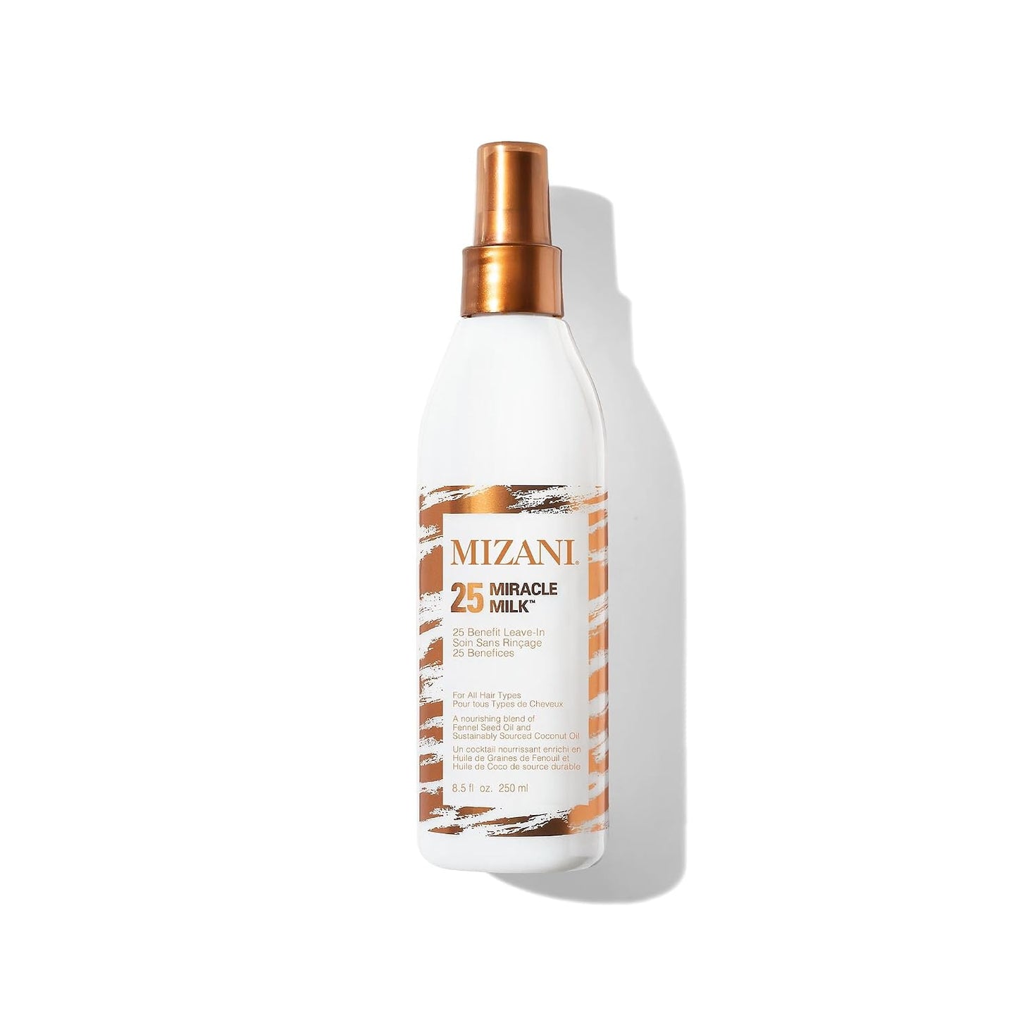 HOTMizani 25 Benefit Miracle Milk - Leave in Conditioner for Curly Hair, With Coconut Oil, Curl Detangler Spray, Anti Frizz Heat Protectant, No Drying Alcohols, Paraben-Free
