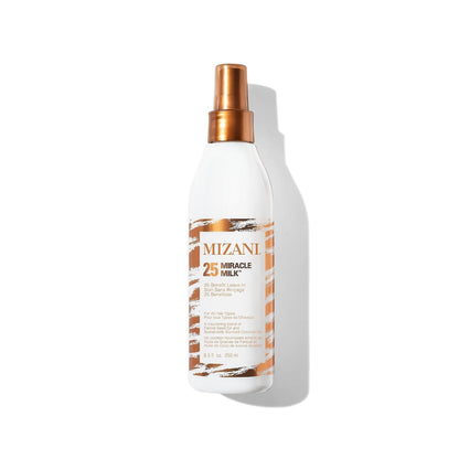 HOTMizani 25 Benefit Miracle Milk - Leave in Conditioner for Curly Hair, With Coconut Oil, Curl Detangler Spray, Anti Frizz Heat Protectant, No Drying Alcohols, Paraben-Free