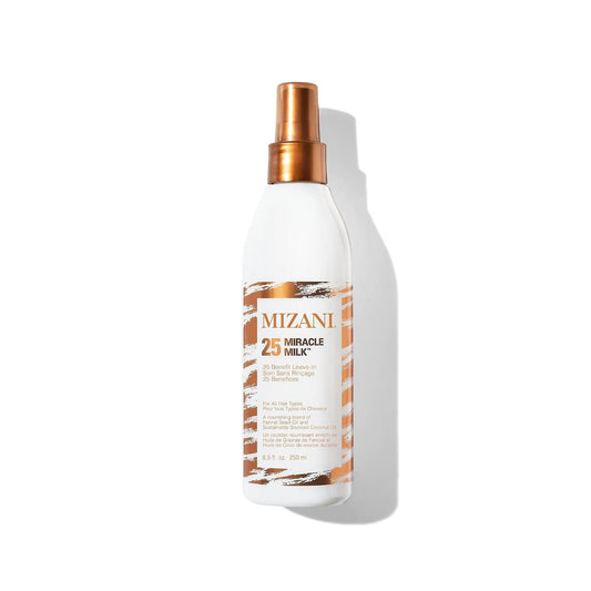 HOTMizani 25 Benefit Miracle Milk - Leave in Conditioner for Curly Hair, With Coconut Oil, Curl Detangler Spray, Anti Frizz Heat Protectant, No Drying Alcohols, Paraben-Free