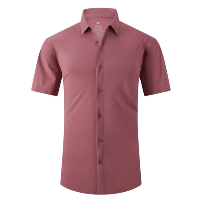 HOTSAMERM Mens Dress Shirt Stretch Wrinkle Free Casual Button Down Shirts | 4-Way Stretch & Moisture Wicking Performance Shirt for Business, Wedding, Work, Church, Easy Care Lightweight & Breathable