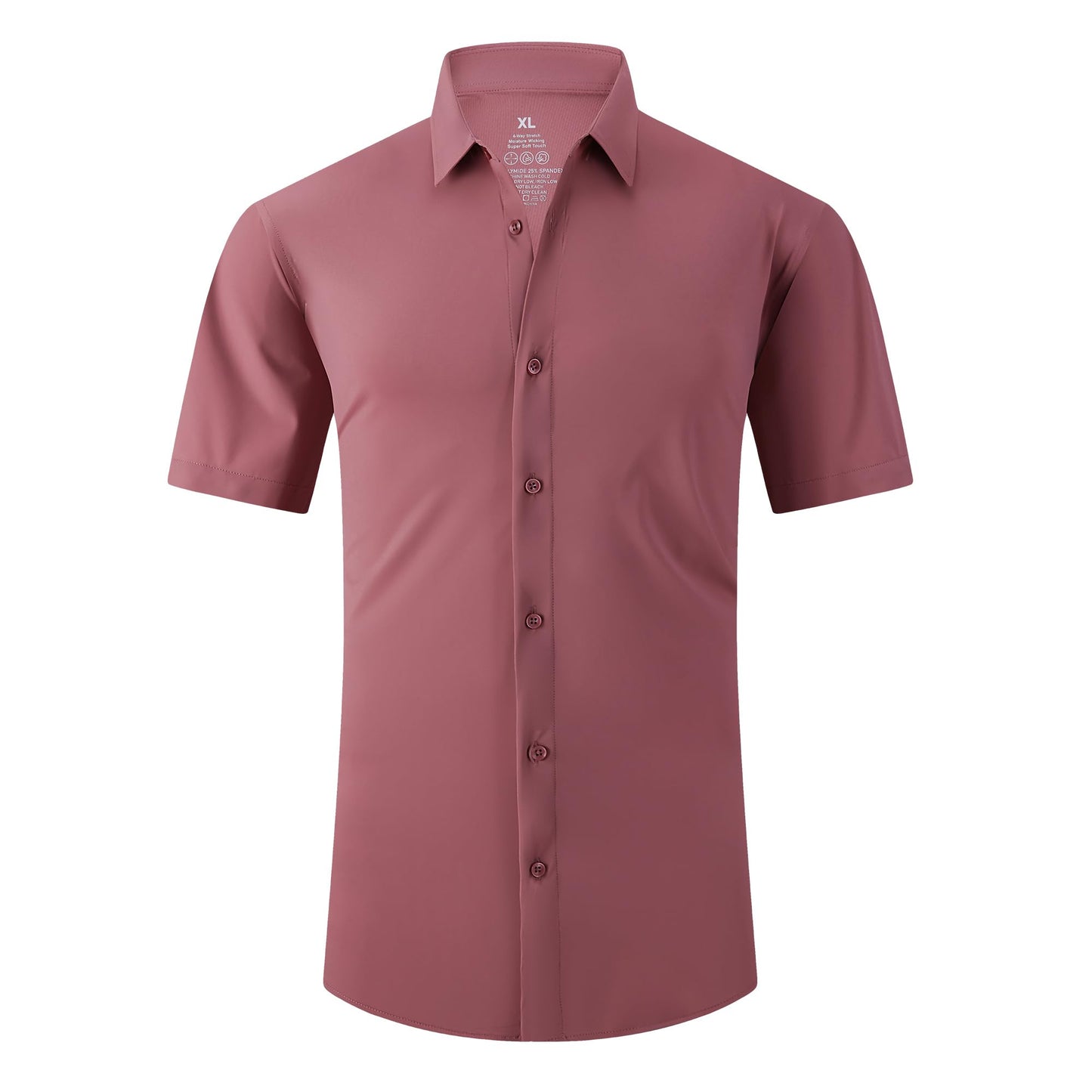HOTSAMERM Mens Dress Shirt Stretch Wrinkle Free Casual Button Down Shirts | 4-Way Stretch & Moisture Wicking Performance Shirt for Business, Wedding, Work, Church, Easy Care Lightweight & Breathable