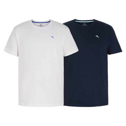 HOTTommy Bahama - Men's Essential 2 Pack T Shirts, Short Sleeve Crew Neck Stretch Jersey Top for Sleep or Lounge