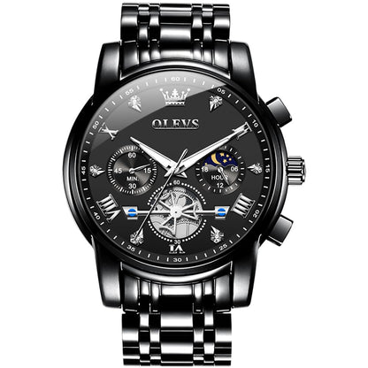 HOTOLEVS Watch Men Waterproof Stainless Steel Quartz Chronograph Analog Watch