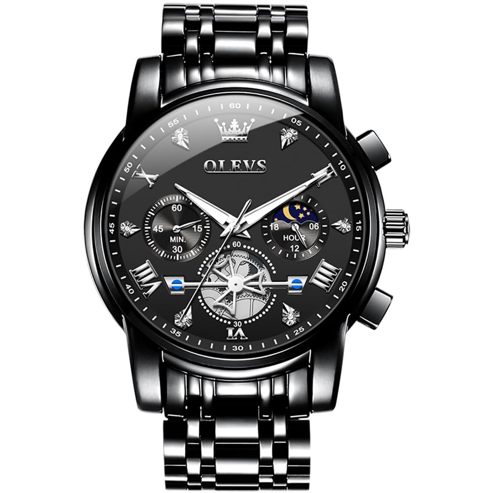 HOTOLEVS Watch Men Waterproof Stainless Steel Quartz Chronograph Analog Watch