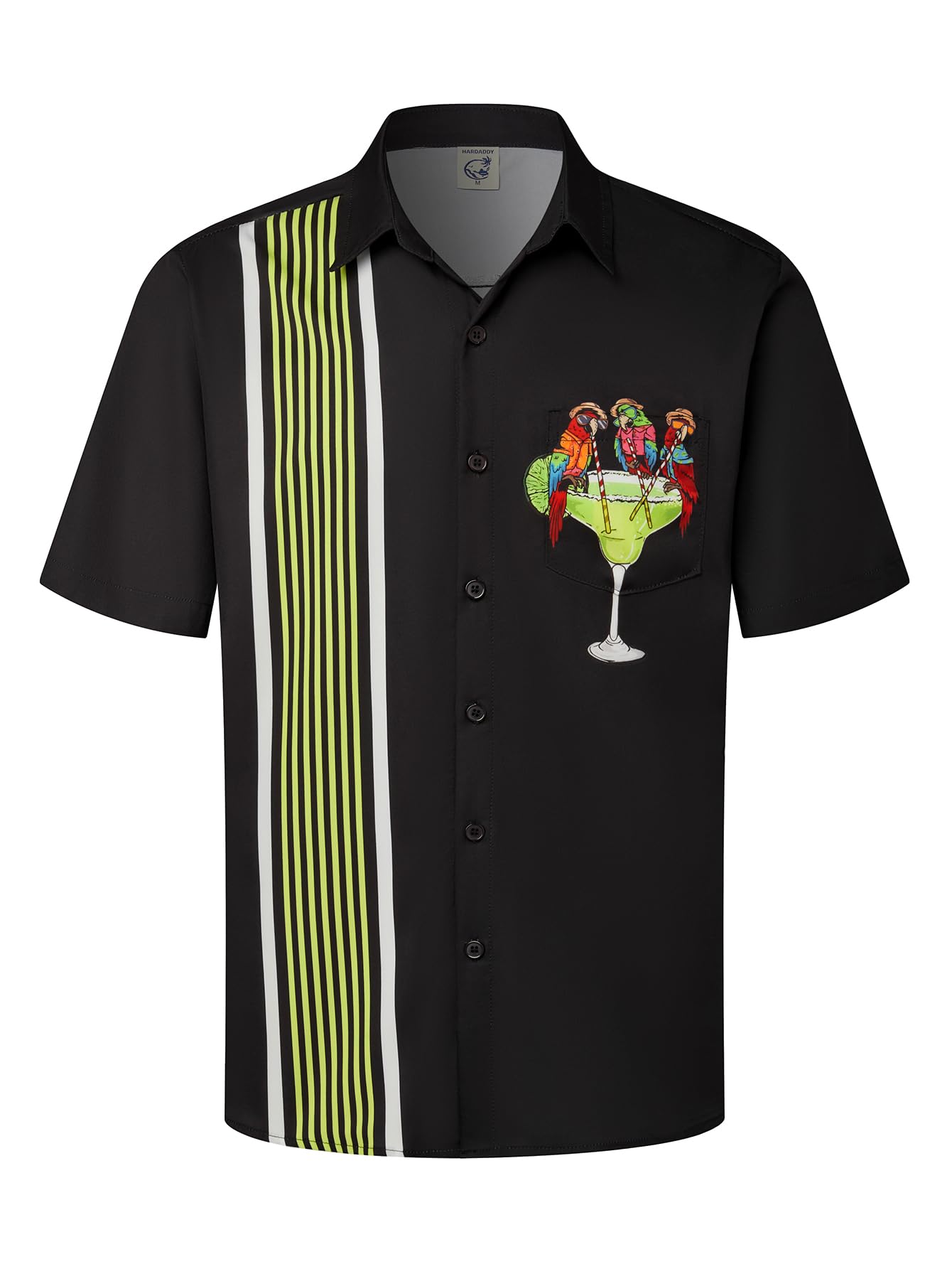 HOTHardaddy Men's Vintage Bowling Shirt Short Sleeve Button Down Hawaiian Summer Beach Printed Casual Shirts