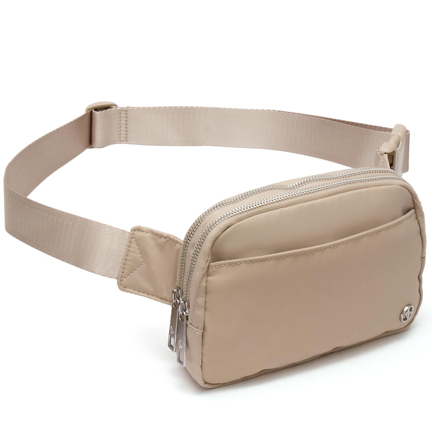 HOTPander Everywhere Belt Bag for Women, 5 Zipper Pockets Nylon Crossbody Fanny Pack Purse (Black)