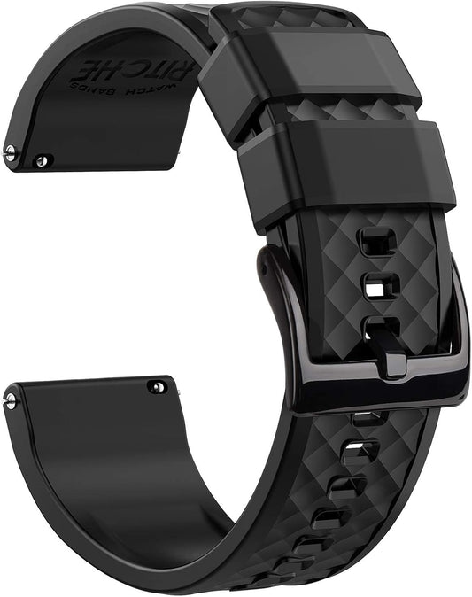 HOTRitche Christmas Gift Silicone Watch Bands 18mm 20mm 22mm 24mm Quick Release Rubber Watch Bands for Men, White Elephant Gifts, Stocking Stuffers For Men