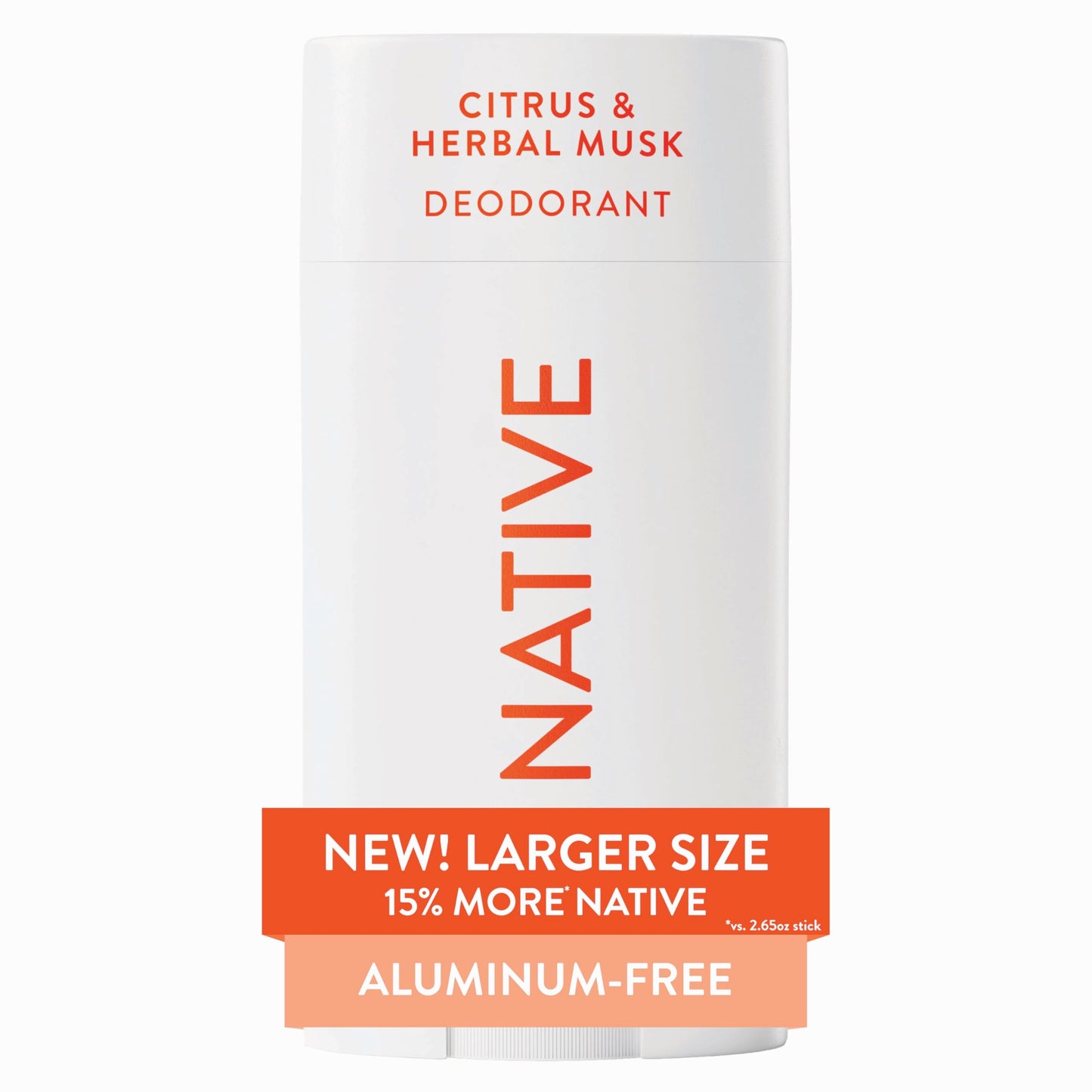 HOTNative Aluminum Free Deodorant, Sea Salt & Cedar, Large Size Stick, 72 Hour Odor Control, for Women & Men, Contains Naturally Derived Ingredients, 3.1 oz