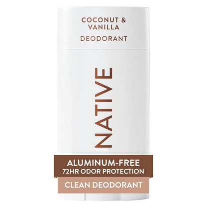 HOTNative Deodorant Contains Naturally Derived Ingredients, 72 Hour Odor Control, Deodorant for Women and Men, Aluminum Free, Coconut & Vanilla 2.65oz