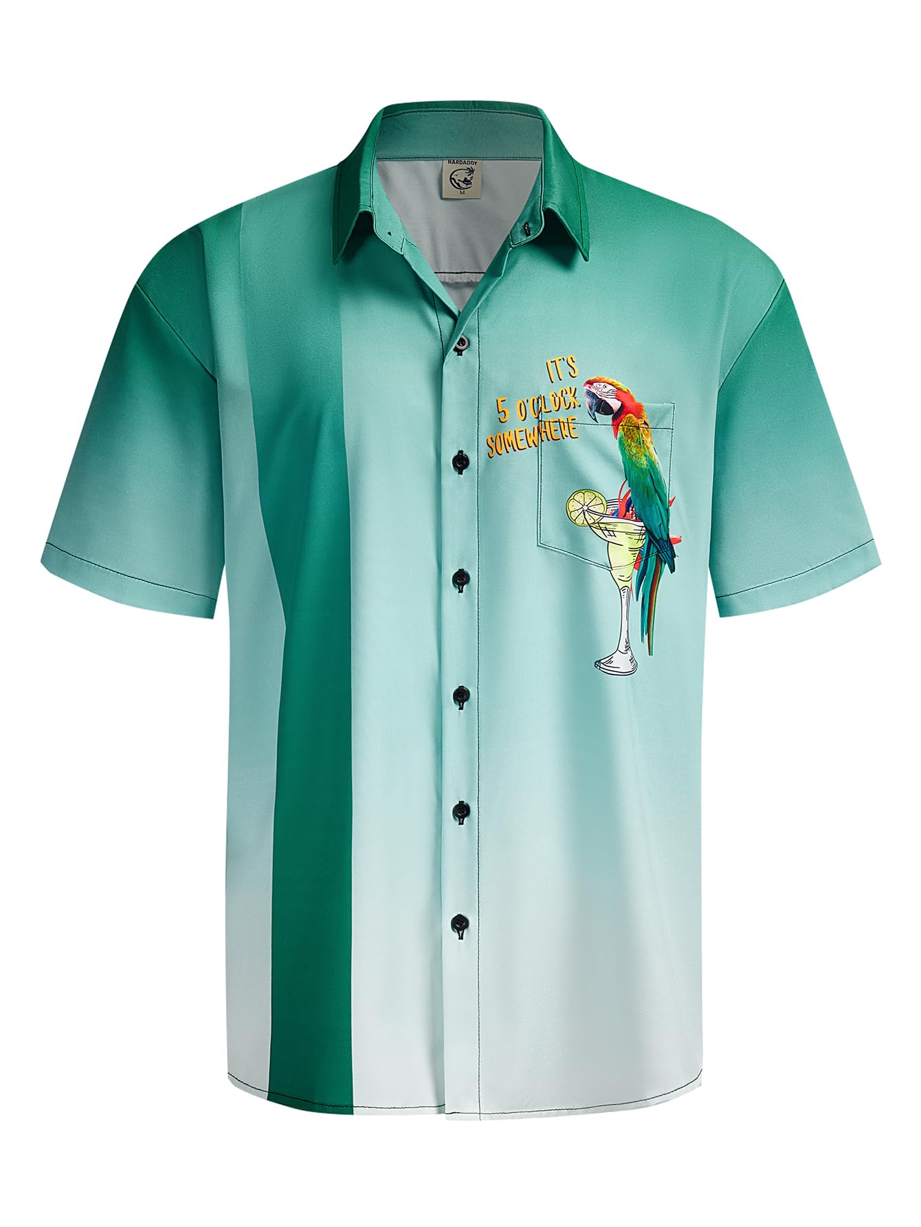 HOTHardaddy Men's Vintage Bowling Shirt Short Sleeve Button Down Hawaiian Summer Beach Printed Casual Shirts