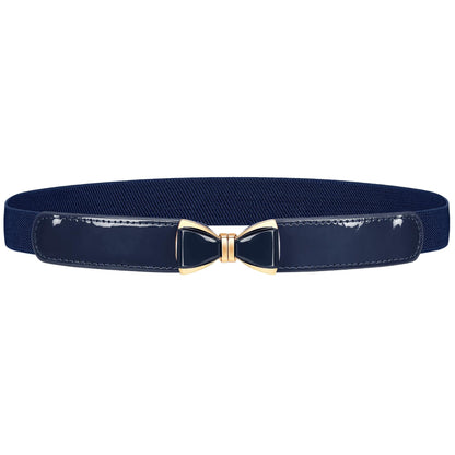 HOTVONMELLI Womens Skinny Elastic Belt Stretchy Bow Belt for Women Dresses Thin Waist Ladies Belts