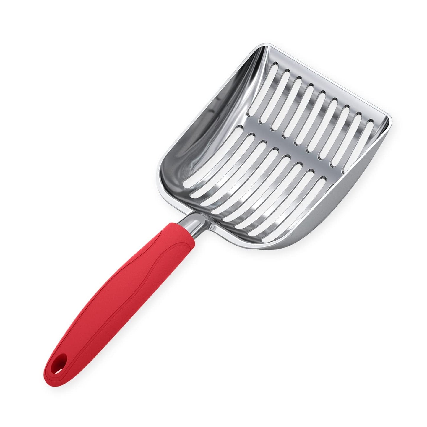 HOTWePet Cat Litter Scoop, Aluminum Alloy Sifter, Kitty Metal Scooper, Deep Shovel, Long Handle, Poop Sifting, Kitten Pooper Lifter, Durable, Heavy Duty, for Litter Box