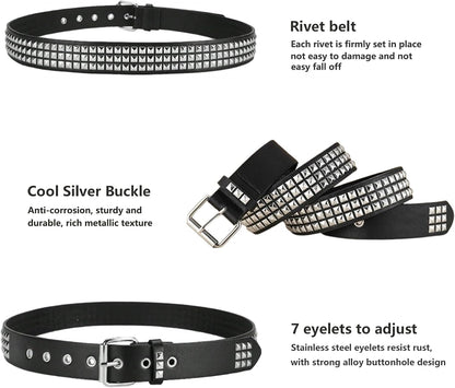 HOTBlack Studded Belt, Studded Bracelet Goth Rivet Punk Rock Cuff Bracelets Y2K Belt Emo Spike Cuff Bracelet Grunge Accessories for Women Men