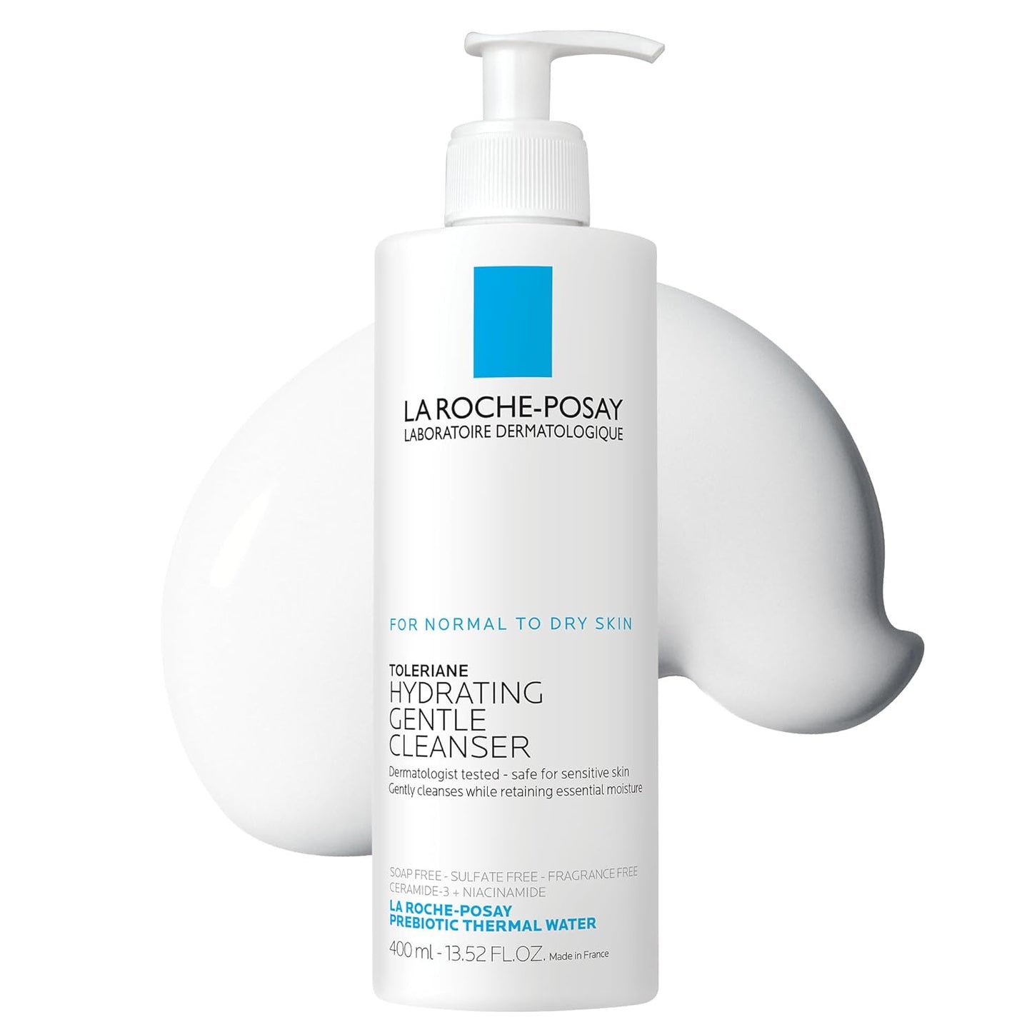 HOTLa Roche-Posay Toleriane Hydrating Gentle Facial Cleanser, 13.52oz | Face cleanser with niacinamide & ceramides, safe for sensitive skin. Daily face wash for normal to dry skin, fragrance free.