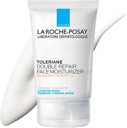 HOTToleriane Double Repair UV SPF Moisturizer for Face, Daily Facial Moisturizer with Sunscreen SPF 30