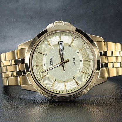 HOTCitizen Quartz Mens Watch, Stainless Steel, Classic, Gold-Tone