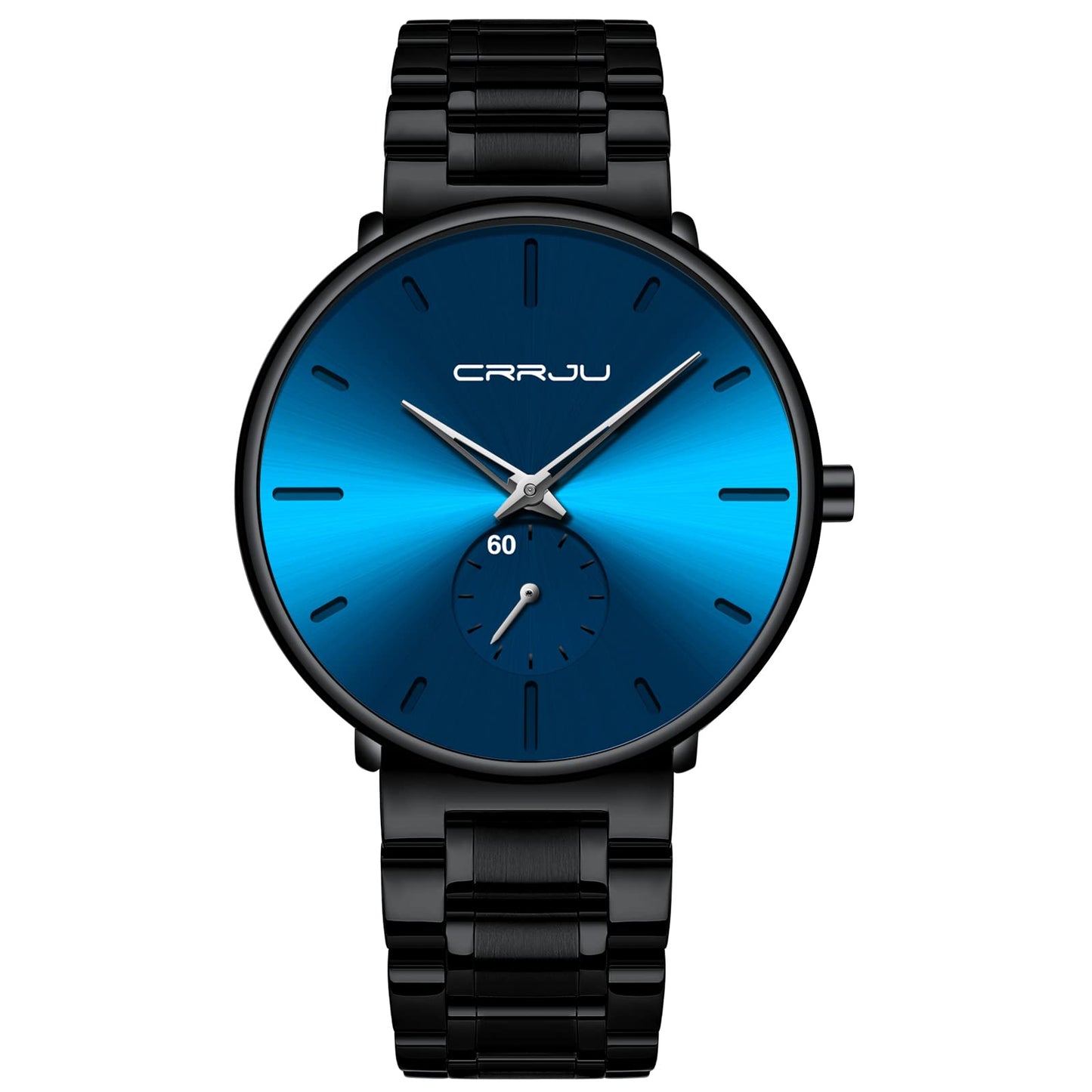 HOTMens Watches Ultra-Thin Minimalist Waterproof-Fashion Wrist Watch for Men Unisex Dress with Stainless Steel Band-Black Hands